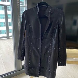 Black long duster jacket with studs. Size xs